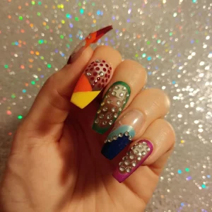 negative space with rhinestones